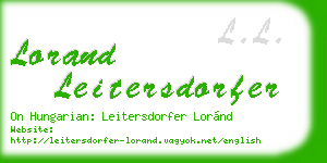 lorand leitersdorfer business card